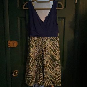 Anthropologie HD in Paris Ardmore Dress Blue and Green size 10